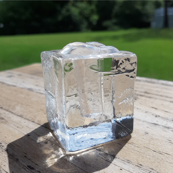 【るんさんご予約】ロックアイスみたいな一輪挿し　ガラス　氷　透明 1枚目の画像