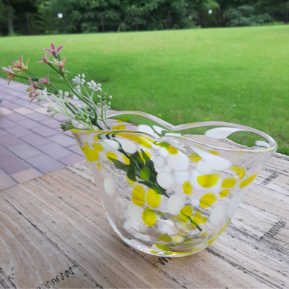 蚊取り線香立て＊蚊遣　花器　黄色系 手作り一点物 4枚目の画像