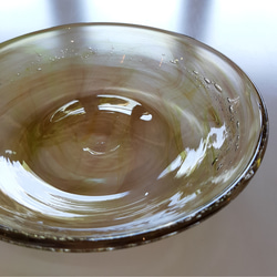 混色　ガラスの皿　泡　黄✕茶✕紫  落ち着いた色合い 4枚目の画像