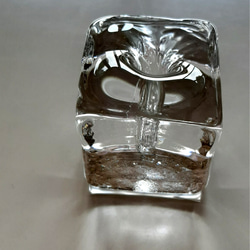 【再販】ロックアイスみたいな一輪挿し（細丸い口）　ガラス　氷　透明 4枚目の画像