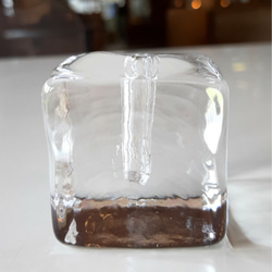 【再販】ロックアイスみたいな一輪挿し（細丸い口）　ガラス　氷　透明 6枚目の画像