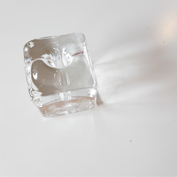 【再販】ロックアイスみたいな一輪挿し（細丸い口）　ガラス　氷　透明 7枚目の画像