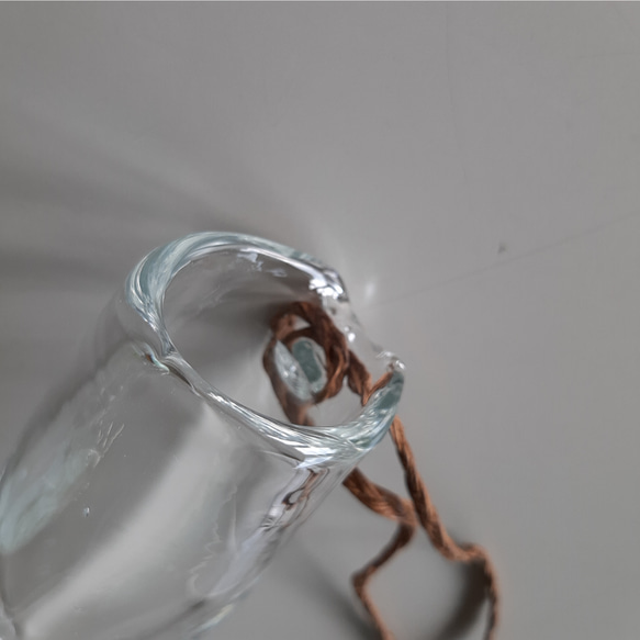 壁掛け花瓶　透明　吹きガラス 5枚目の画像