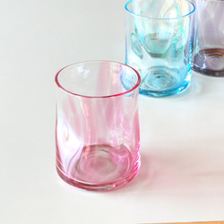 ふにゃコップ ピンク 吹きガラス グラス ガラス日和 通販 9293669