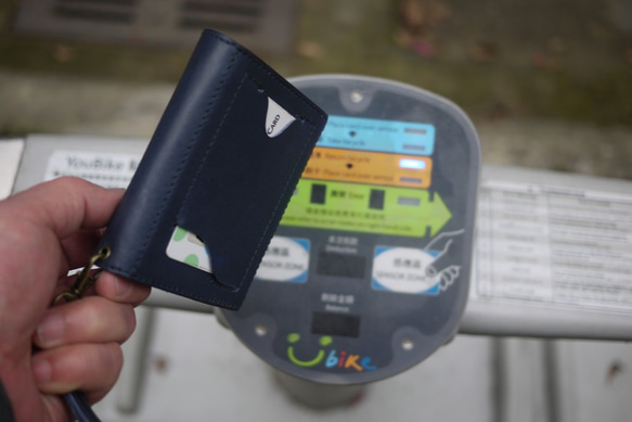 クレジットカードの財布（RFIDセンサー+機密）ダークブルー 3枚目の画像