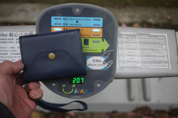 クレジットカードの財布（RFIDセンサー+機密）ダークブルー 4枚目の画像