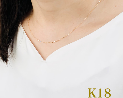 K18YGペタルネックレス フラワーチェーン 保証書付き 最終値下げ 値下げ不可 18金 ペタル ネックレス チェーン 幅1.6mm 42cm 45cm 60cm 70cm