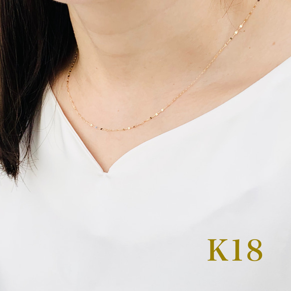 K18 ペタルチェーンネックレス デザイン ペタル ネックレス K18YG K18