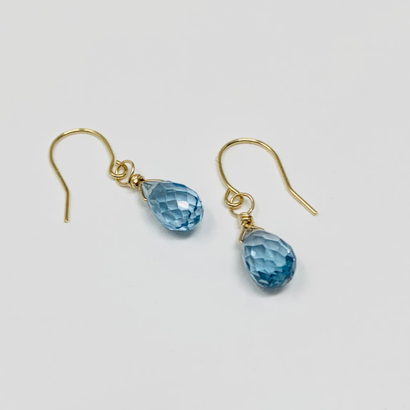 K18 ロンドンブルートパーズ トパーズ 18金ピアス 18金 天然石 ブルー