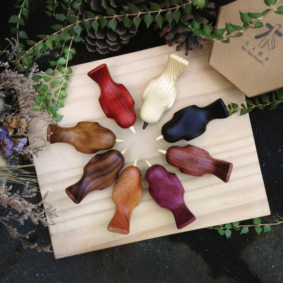 木製箸置きペン枕鳥YirenxingHuMeimanクルミ手作り木材シンプルで素敵 8枚目の画像