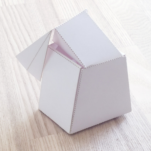 single」四面歪箱 /ケント紙 60×60×60（㎜） 立体・オブジェ 失敗
