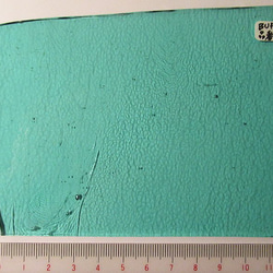 ブルズアイ　フュージング用板ガラス197　グリーン系・クリア　2種2枚 2枚目の画像