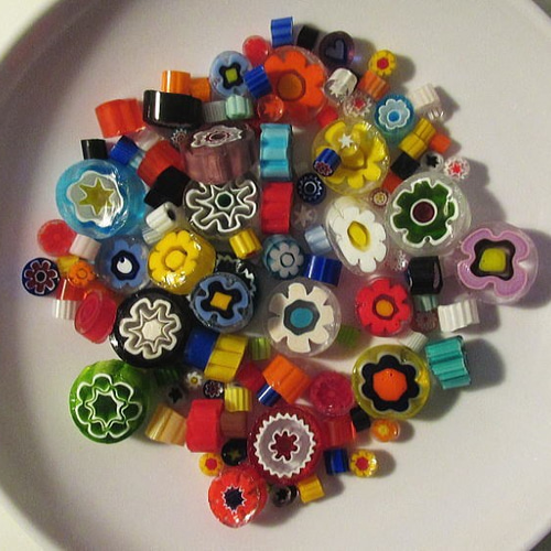 モレッティ ミルフィオリ パック 20 大きさ色々 25g 透明系