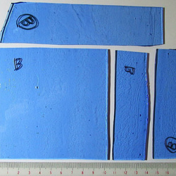 ブルズアイ　フュージング用板ガラス端材パックE　ブルー透明　送料込 1枚目の画像
