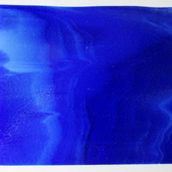 ブルズアイ　フュージング用板ガラス53　カリビアンブルーとホワイトの流れ模様　16.5x12.8x0.3cm　1枚 7枚目の画像