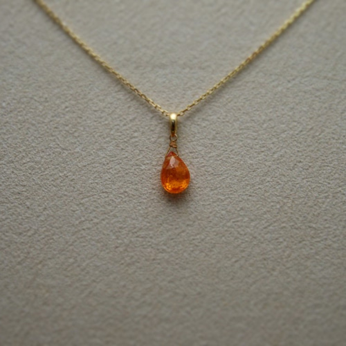 オレンジペンダント ネックレス オレンジガーネット ペンダントトップ(p/s) ペンダントトップ GOLDEN