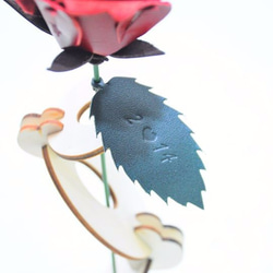 [レザーローズ|]こするワックス赤い革型押し革素材のバッグ無料バレンタインの花は、イタリアの革ベジタブルなめしの革革DIYこする 3枚目の画像
