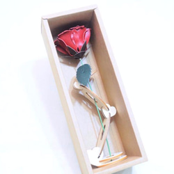 [レザーローズ|ローズレッド]革エンボスレザー素材のバッグ無料バレンタインの花は、イタリアの革ベジタブルなめしの革革DIY周年を 3枚目の画像