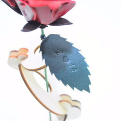 [レザーローズ|ローズレッド]革エンボスレザー素材のバッグ無料バレンタインの花は、イタリアの革ベジタブルなめしの革革DIY周年を 4枚目の画像