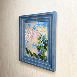 天然石ブルーレースのユニークなコラージュ・アート お部屋の飾りに♪贈り物に♪clm006 6枚目の画像