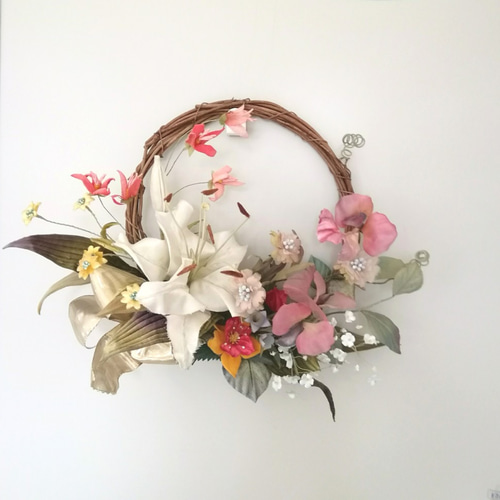 【染め布花】布染め花いろいろ　花束　リース　コサージュ　インテリア素材 染め布花】布染め花いろいろ 花束 リース コサージュ インテリア素材