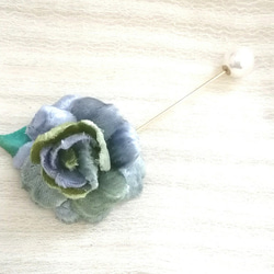 染め布花＊アンティーク☆綿オーガンジーの薔薇コサージュ コサージュ
