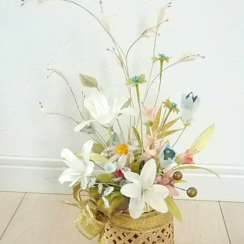 布花　染め花アートフラワー　ハンドメイド　アンティーク風　７点セットまとめ売り 布花 染め花アートフラワー ハンドメイド アンティーク風 7点セット