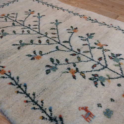 値下げしました】ペルシャ ギャッベ アイボリー 生命の木