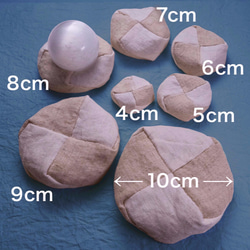 《受注生産》ヘンプ飾り座布団ヒマラヤ水晶さざれ入り・８cm 3枚目の画像