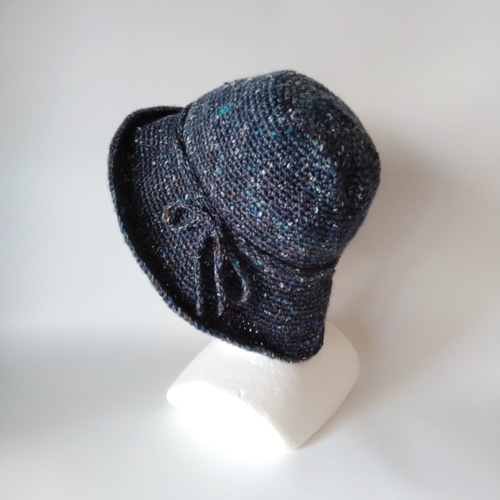 レア　デニムパッチハット 日本製　未使用　美品 14+ 帽子 ハット 花柄刺繍デニムバケットハット UV レディース
