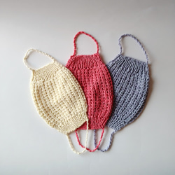 [定做]有機棉和真絲線編織的口罩（編織色） 第1張的照片
