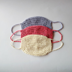 [定做]有機棉和真絲線編織的口罩（編織色） 第2張的照片