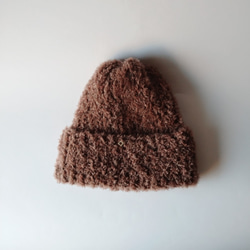 【定制】可愛寬鬆針織帽（棕色） 第1張的照片