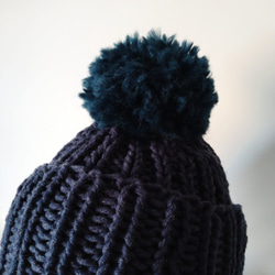 [訂做] 精美成人針織帽（牛仔布和靛藍） 第6張的照片