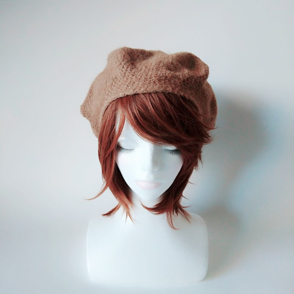毛氈貝雷帽（棕色） 第2張的照片