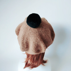 毛氈貝雷帽（棕色） 第6張的照片