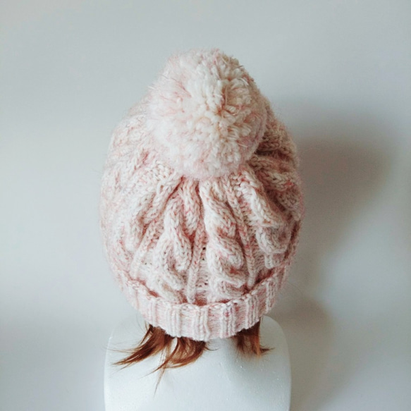 糖果流行針織帽（粉彩粉色） 第6張的照片