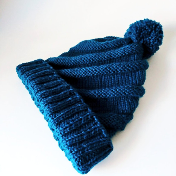 【訂做】螺旋針織帽A型（翠藍） 第7張的照片