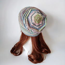 【訂做】棉毛頭巾式帽子（甜綠） 第5張的照片