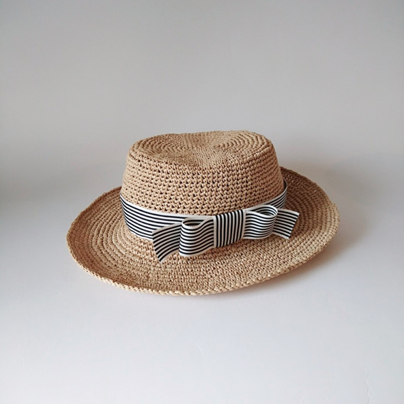 受注製作】大人カンカン帽風ハット ハット cucua 通販 5700084