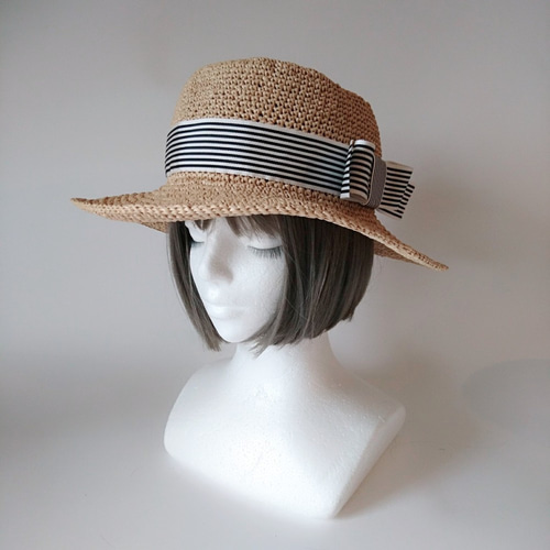 受注製作】大人カンカン帽風ハット ハット cucua 通販 5700084