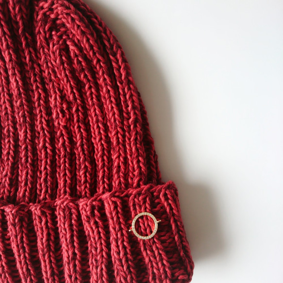[定做]棉線針織帽（紅色） 第7張的照片