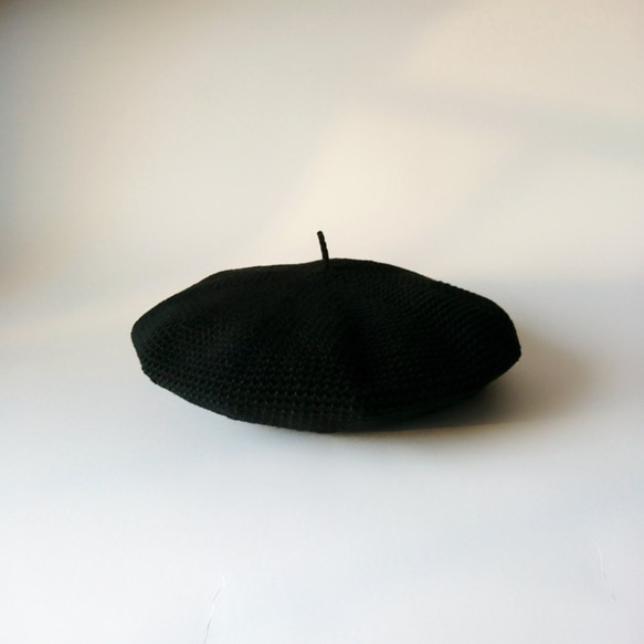 棉毛貝雷帽（黑色） 第1張的照片