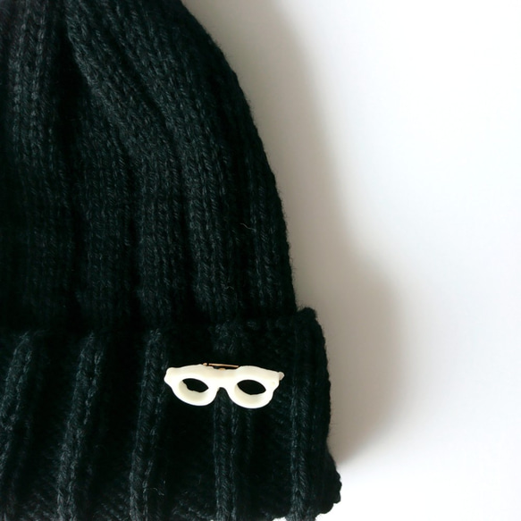 [定做]眼鏡編織hat（黑色） 第6張的照片