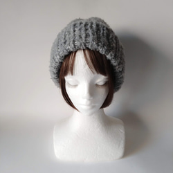 【定制】可愛寬鬆針織帽（灰色） 第4張的照片