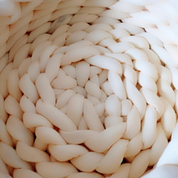 【受注制作】極太コットン風糸で編んだペットベッドロータイプ（ワンちゃん・犬用） 8枚目の画像