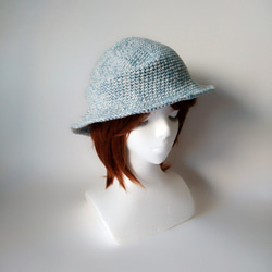【訂做】棉質牛仔線帽子（淺藍+白色） 第8張的照片