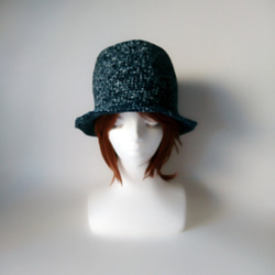 【訂做】棉質牛仔線帽子（靛藍色&amp;白色） 第2張的照片