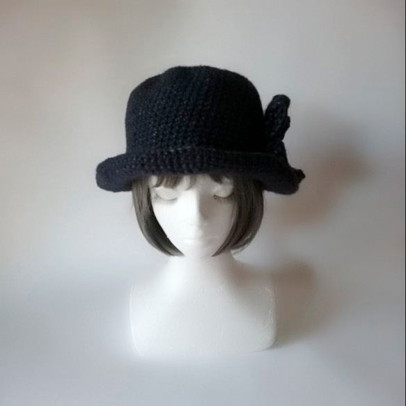 受注制作】レトロモダンな素敵ハット（インディゴブルー） ハット