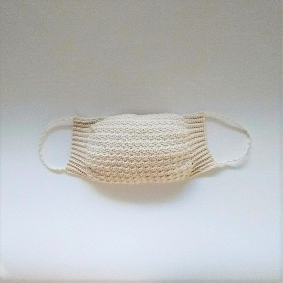 [定做]有機棉線編織的口罩（鉤編） 第2張的照片